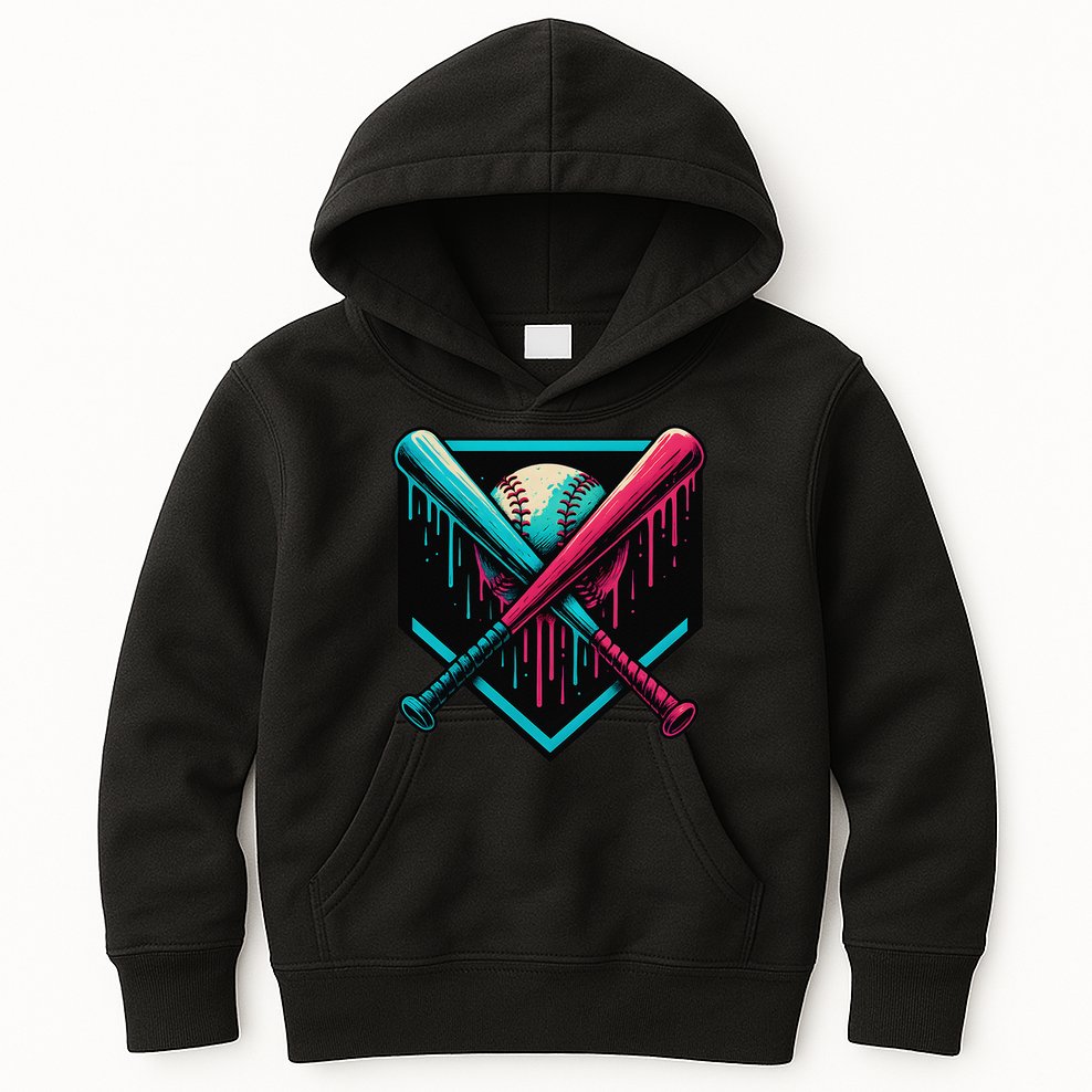 Ice Cream Dripping Baseball Home Plate Drip Respect The Kids Hoodie