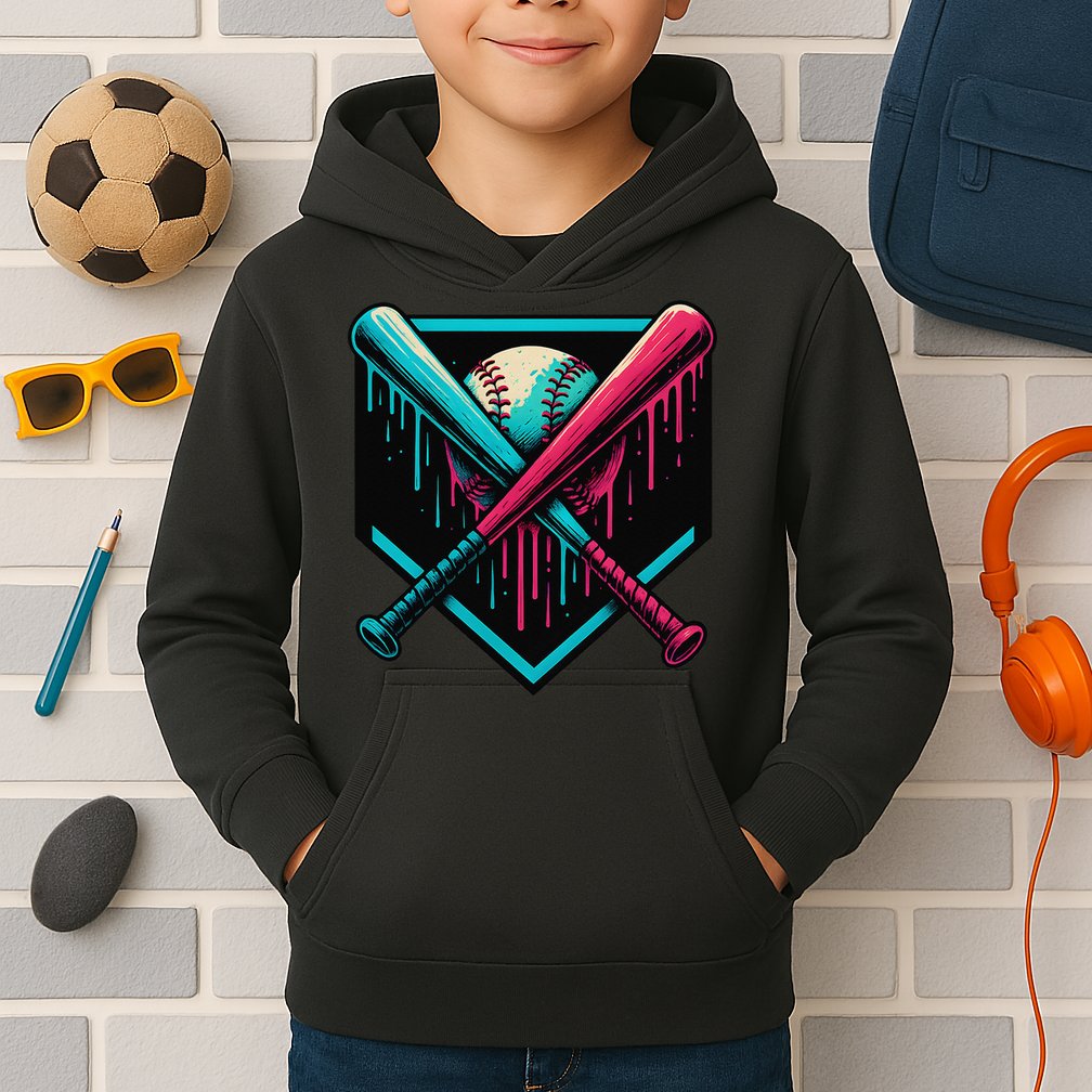 Ice Cream Dripping Baseball Home Plate Drip Respect The Kids Hoodie