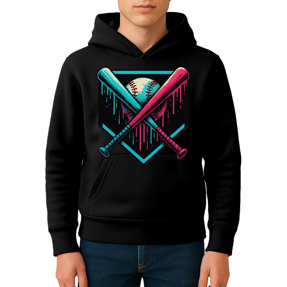 Ice Cream Dripping Baseball Home Plate Drip Respect The Kids Hoodie