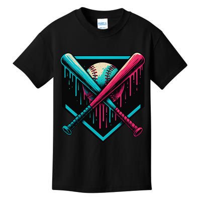 Ice Cream Dripping Baseball Home Plate Drip Respect The Kids T-Shirt