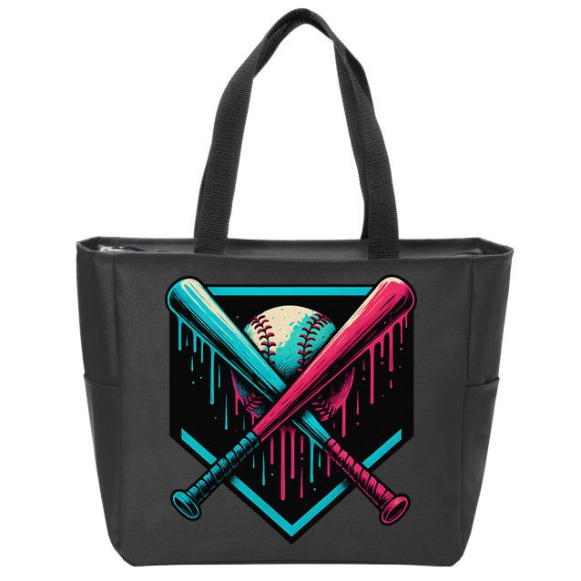 Ice Cream Dripping Baseball Home Plate Drip Respect The Zip Tote Bag