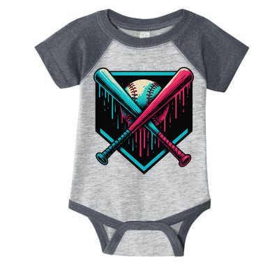 Ice Cream Dripping Baseball Home Plate Drip Respect The Infant Baby Jersey Bodysuit