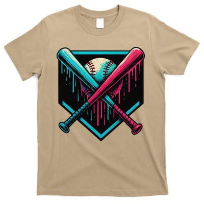 Ice Cream Dripping Baseball Home Plate Drip Respect The T-Shirt