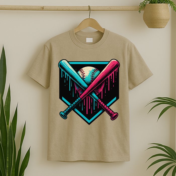Ice Cream Dripping Baseball Home Plate Drip Respect The T-Shirt