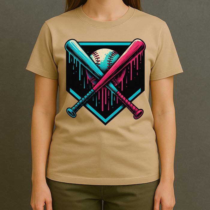 Ice Cream Dripping Baseball Home Plate Drip Respect The T-Shirt