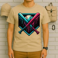 Ice Cream Dripping Baseball Home Plate Drip Respect The T-Shirt