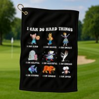 I Can Do Hard Things Teacher Golf Towel