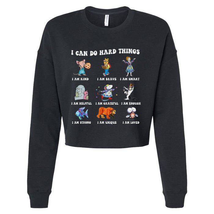I Can Do Hard Things Teacher Cropped Pullover Crew