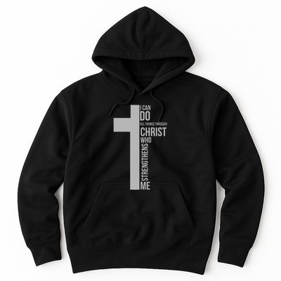 I Can Do All Things Through Christ Who Strengthens Me Cross Hoodie