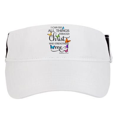 I Can Do All Things Through Christ Butterfly Art Religious Adult Drive Performance Visor