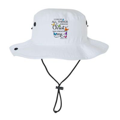 I Can Do All Things Through Christ Butterfly Art Religious Legacy Cool Fit Booney Bucket Hat