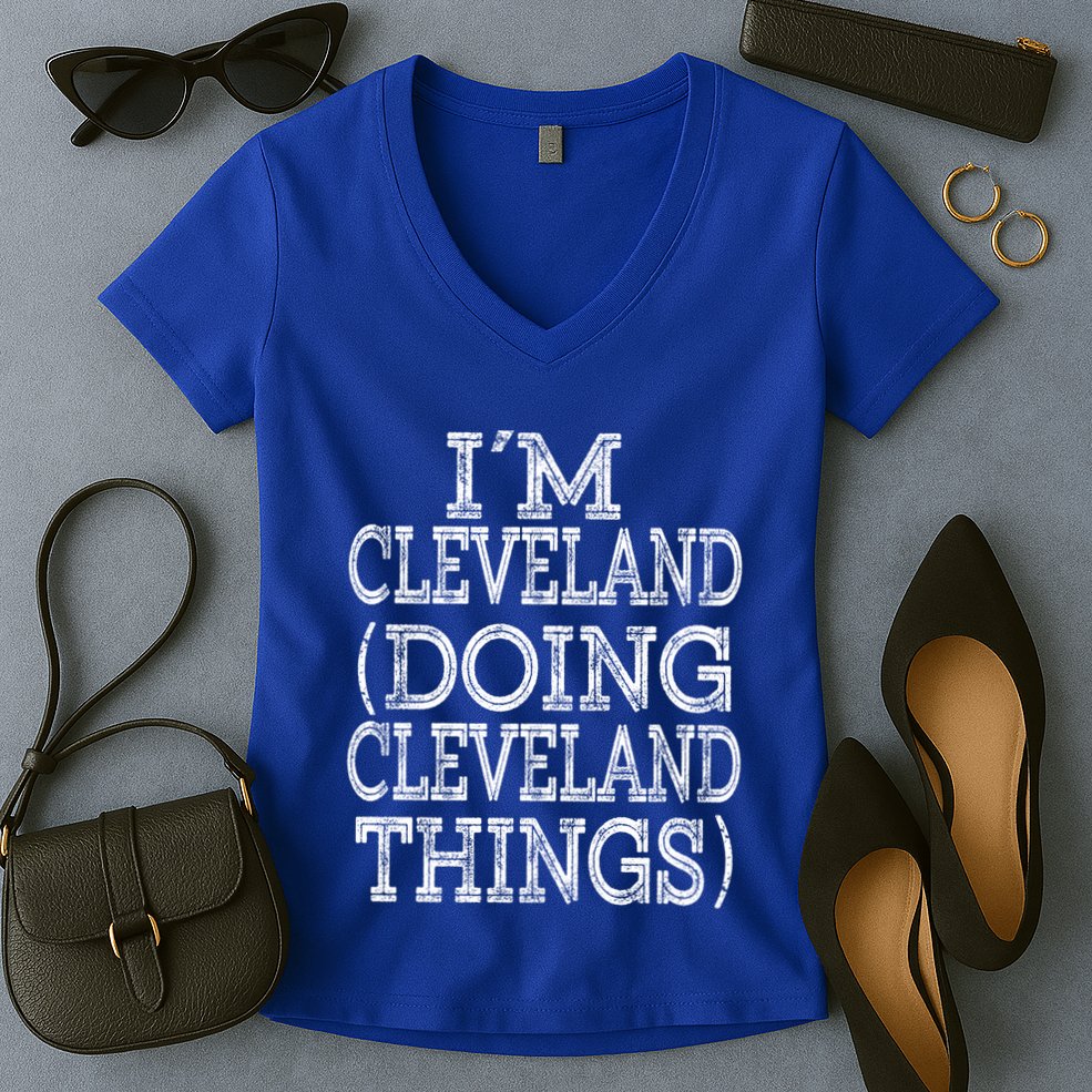 I'm Cleveland Doing Cleveland Things Family First Name Cute Gift Women's V-Neck T-Shirt