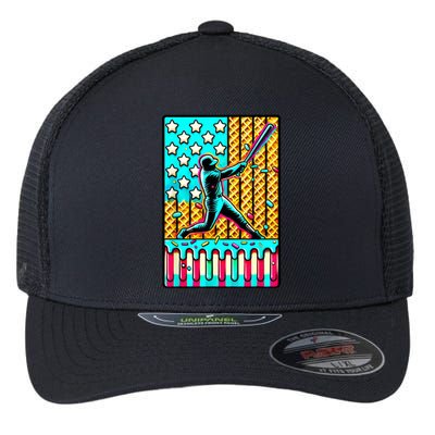 Ice Cream Drip Baseball Stuff Drip For American Flag Flexfit Unipanel Trucker Cap