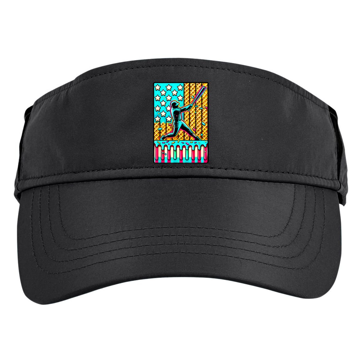 Ice Cream Drip Baseball Stuff Drip For American Flag Adult Drive Performance Visor