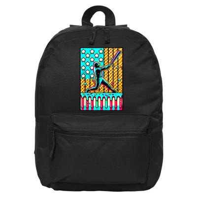 Ice Cream Drip Baseball Stuff Drip For American Flag 16 in Basic Backpack