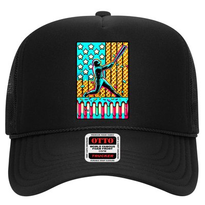 Ice Cream Drip Baseball Stuff Drip For American Flag Trucker Hat