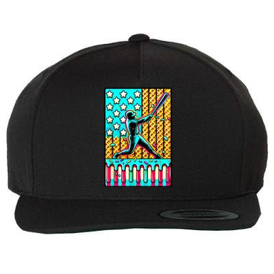 Ice Cream Drip Baseball Stuff Drip For American Flag Wool Snapback Cap