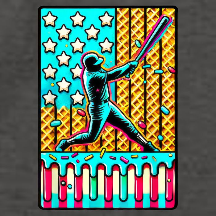 Ice Cream Drip Baseball Stuff Drip For American Flag Vector Backpack