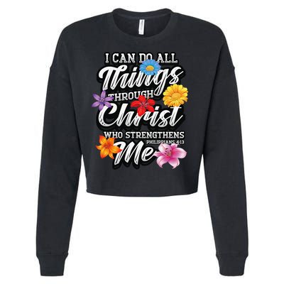 I Can Do All Things Through Christ Who Strengthens Me Cropped Pullover Crew