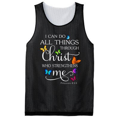 I Can Do All Things Through Christ Butterfly Art Religious Mesh Reversible Basketball Jersey Tank