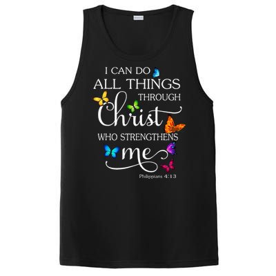 I Can Do All Things Through Christ Butterfly Art Religious PosiCharge Competitor Tank