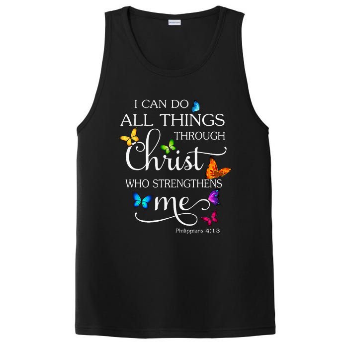 I Can Do All Things Through Christ Butterfly Art Religious PosiCharge Competitor Tank