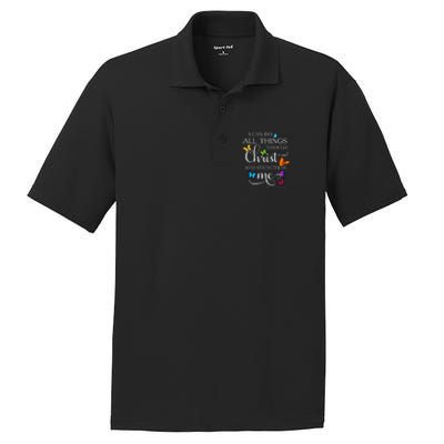 I Can Do All Things Through Christ Butterfly Art Religious PosiCharge RacerMesh Polo