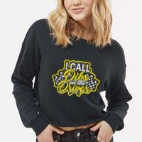 I Call Dibs On The Driver Ual And Classic Car Driver Gift Cropped Pullover Crew