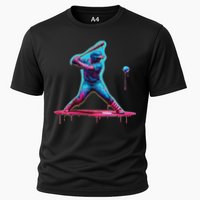 Ice Cream Drip Baseball Bat Baseball Player Cooling Performance Crew T-Shirt