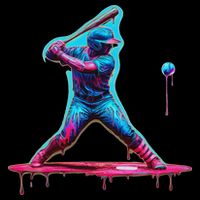 Ice Cream Drip Baseball Bat Baseball Player Cooling Performance Crew T-Shirt