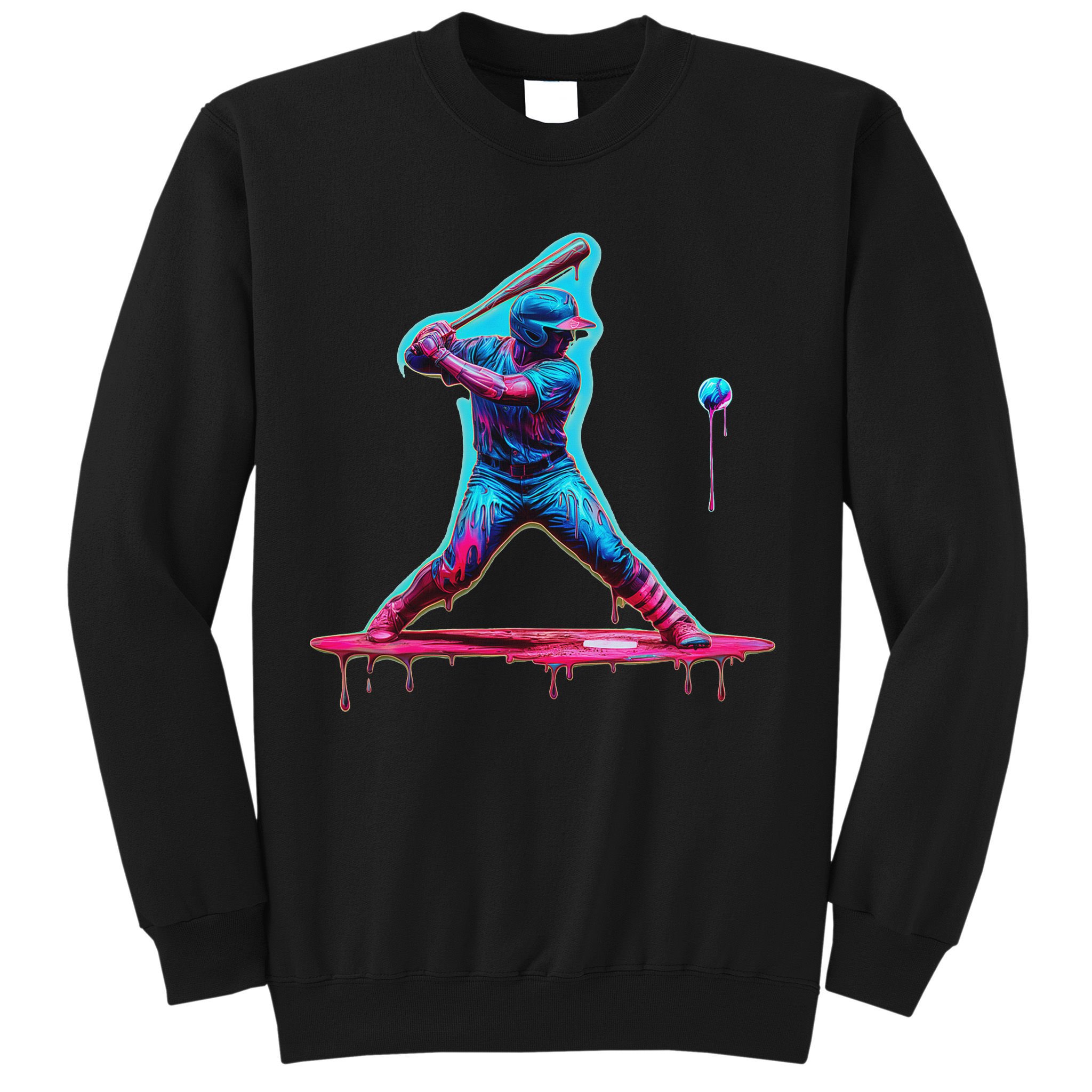 Ice Cream Drip Baseball Bat Baseball Player Sweatshirt