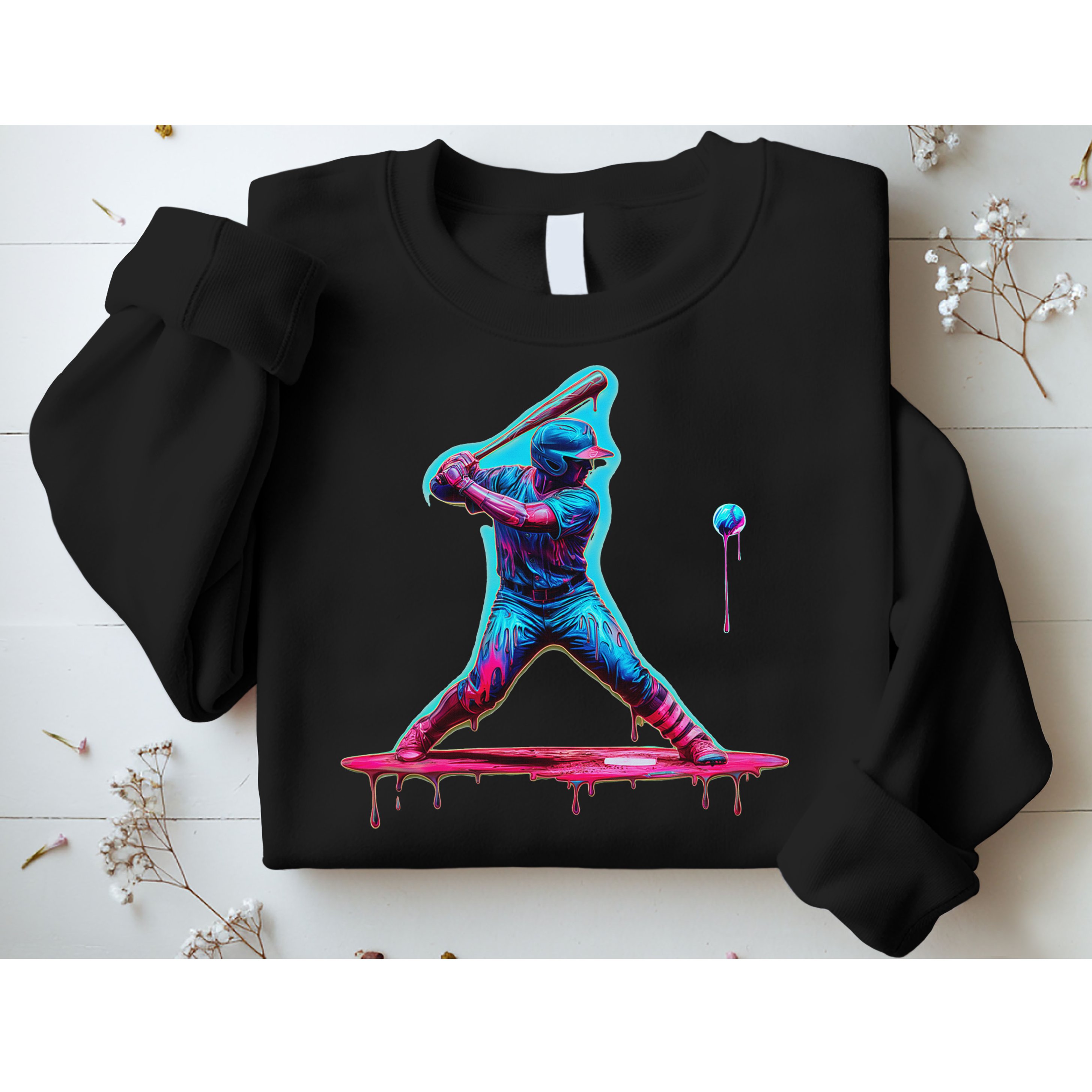 Ice Cream Drip Baseball Bat Baseball Player Sweatshirt