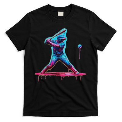 Ice Cream Drip Baseball Bat Baseball Player T-Shirt