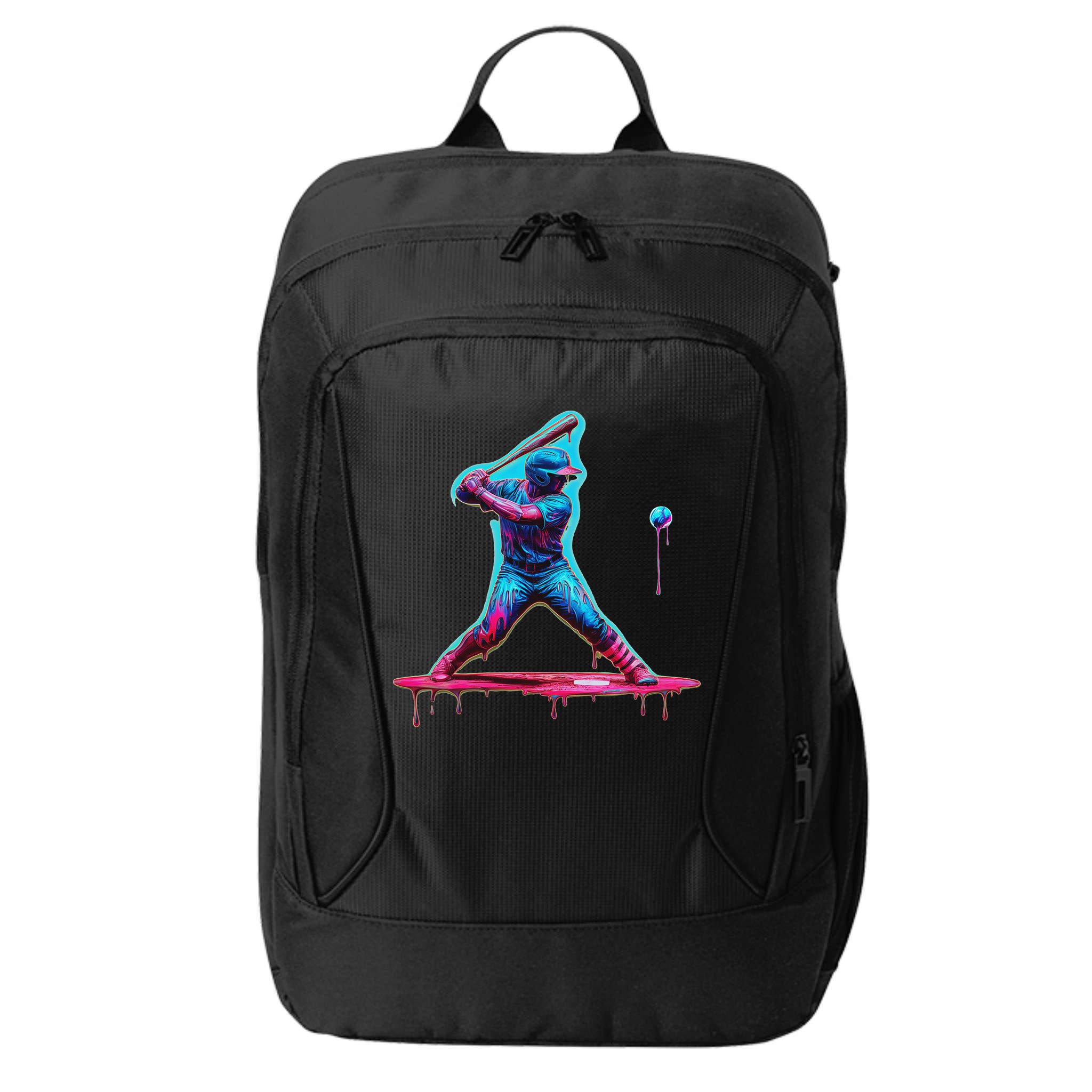 Ice Cream Drip Baseball Bat Baseball Player City Backpack