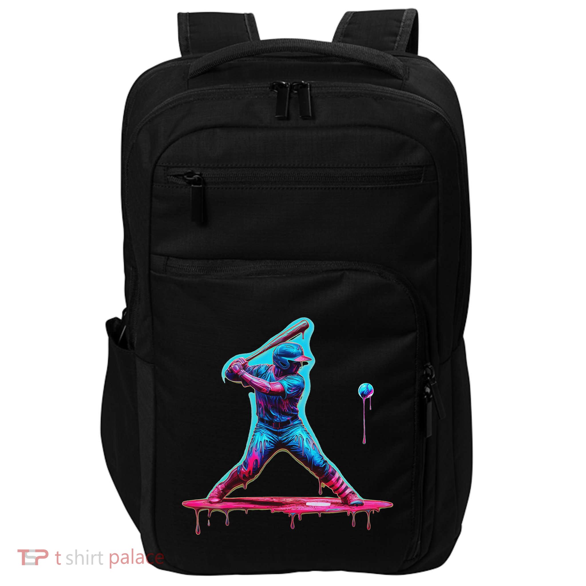 Ice Cream Drip Baseball Bat Baseball Player Impact Tech Backpack
