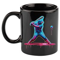 Ice Cream Drip Baseball Bat Baseball Player 11oz C Handle Ceramic Mug