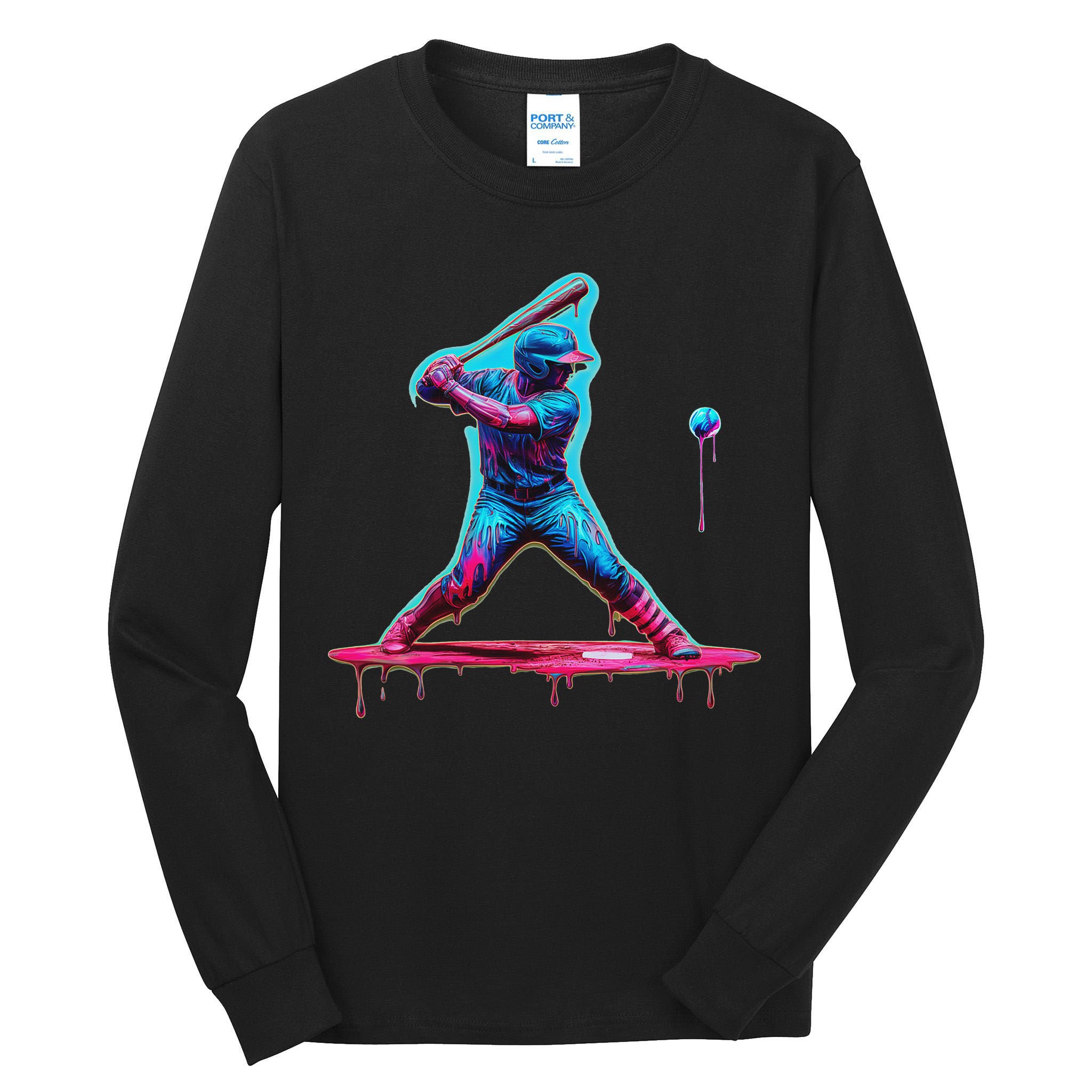 Ice Cream Drip Baseball Bat Baseball Player Tall Long Sleeve T-Shirt