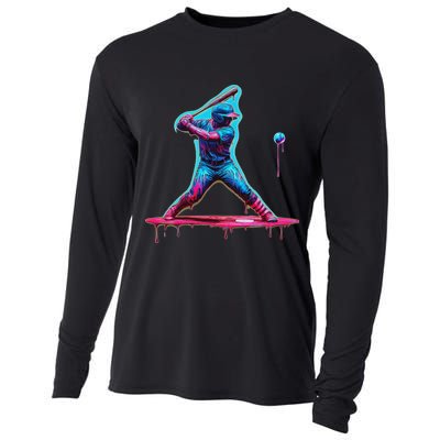 Ice Cream Drip Baseball Bat Baseball Player Cooling Performance Long Sleeve Crew