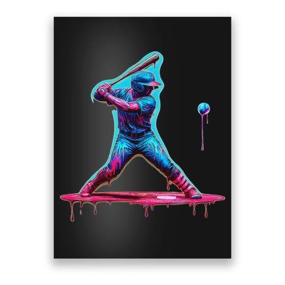 Ice Cream Drip Baseball Bat Baseball Player Poster