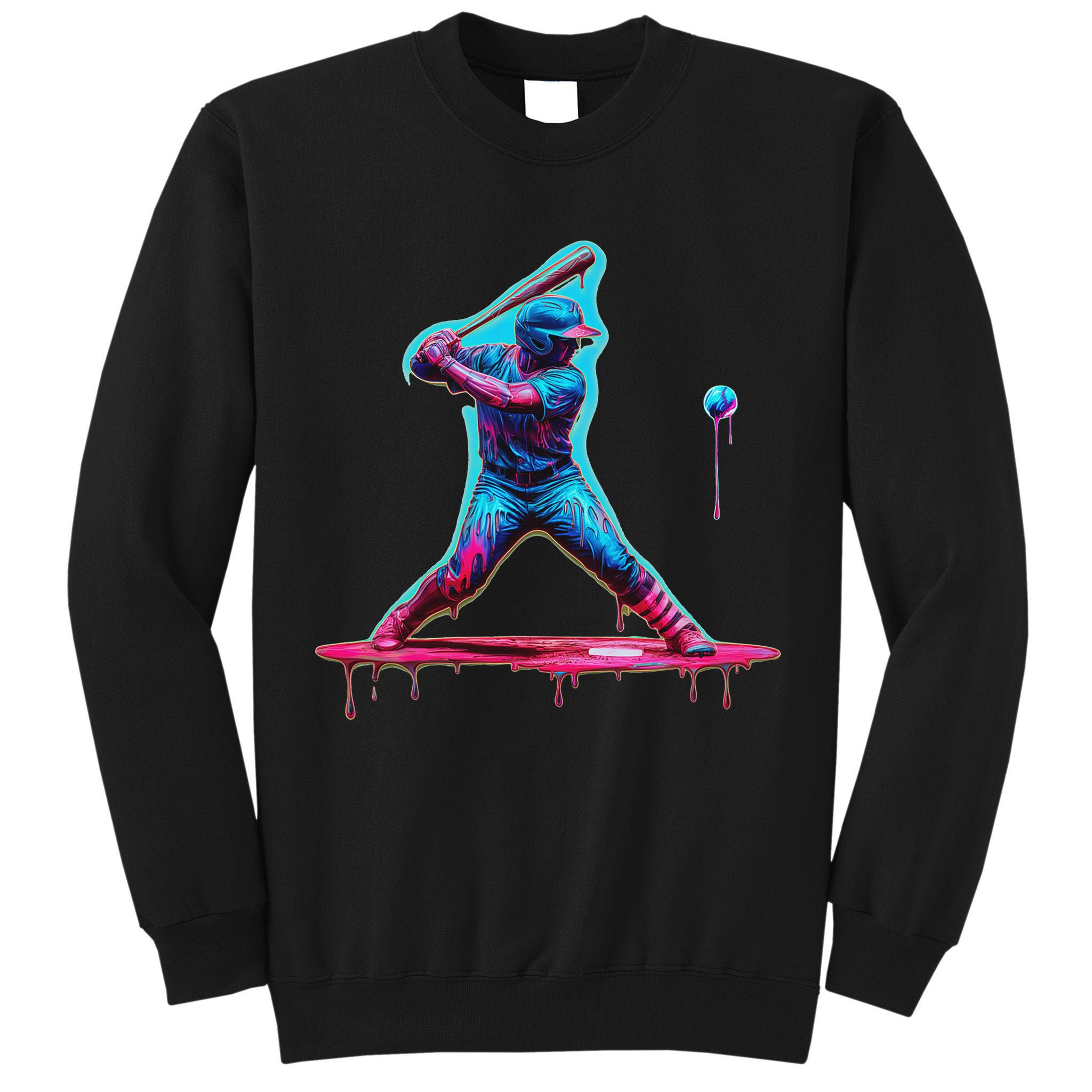 Ice Cream Drip Baseball Bat Baseball Player Tall Sweatshirt