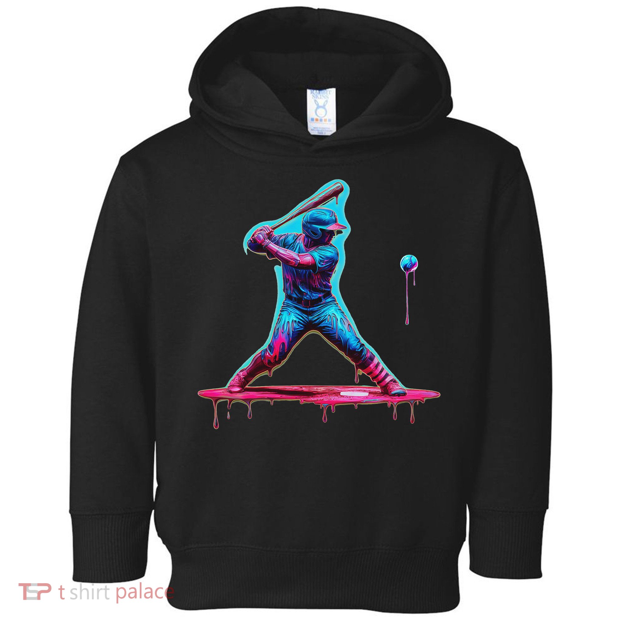 Ice Cream Drip Baseball Bat Baseball Player Toddler Hoodie