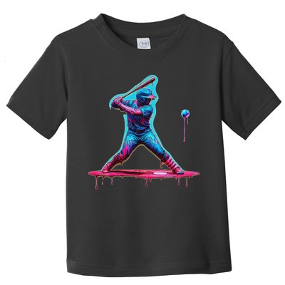 Ice Cream Drip Baseball Bat Baseball Player Toddler T-Shirt