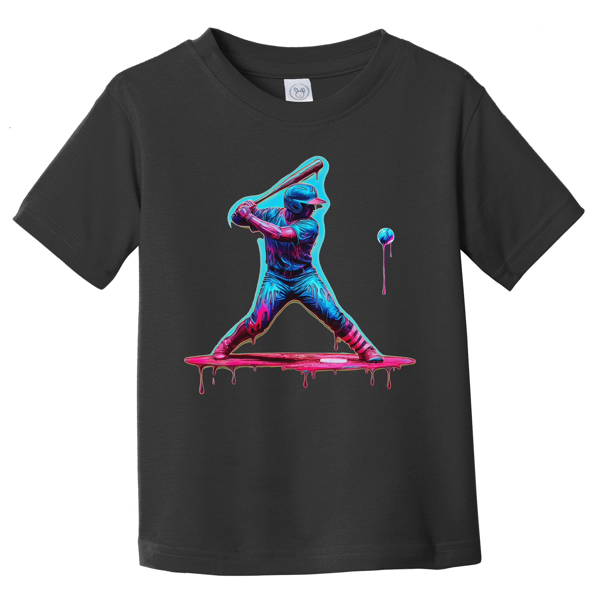 Ice Cream Drip Baseball Bat Baseball Player Toddler T-Shirt