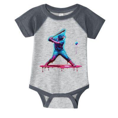 Ice Cream Drip Baseball Bat Baseball Player Infant Baby Jersey Bodysuit