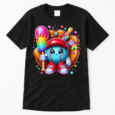 Ice Cream Drip Baseball Stuff Baseball Drip For Tall T-Shirt