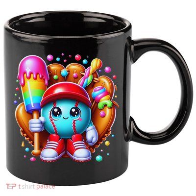 Ice Cream Drip Baseball Stuff Baseball Drip For 11oz C Handle Ceramic Mug