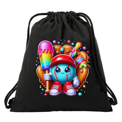 Ice Cream Drip Baseball Stuff Baseball Drip For Drawstring Bag