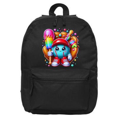 Ice Cream Drip Baseball Stuff Baseball Drip For 16 in Basic Backpack