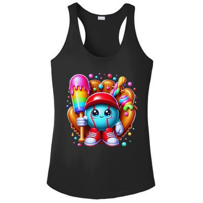 Ice Cream Drip Baseball Stuff Baseball Drip For Ladies PosiCharge Competitor Racerback Tank