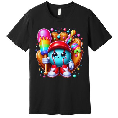 Ice Cream Drip Baseball Stuff Baseball Drip For Premium T-Shirt